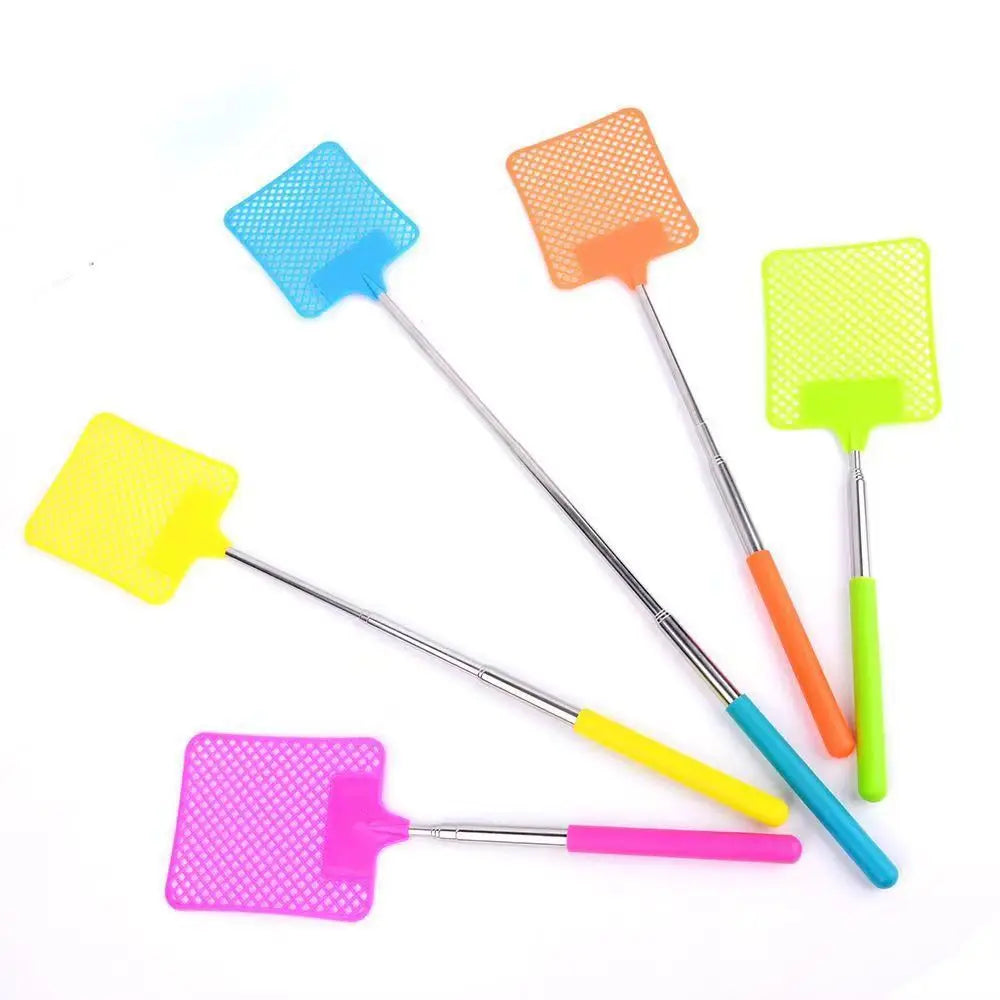 1 Pack Of Black Creative Fly Swatter Mosquito Swatter Stainless Steel Expansion Design Fly Repellent Supplies Peaceful Pleasures Health and Wellness