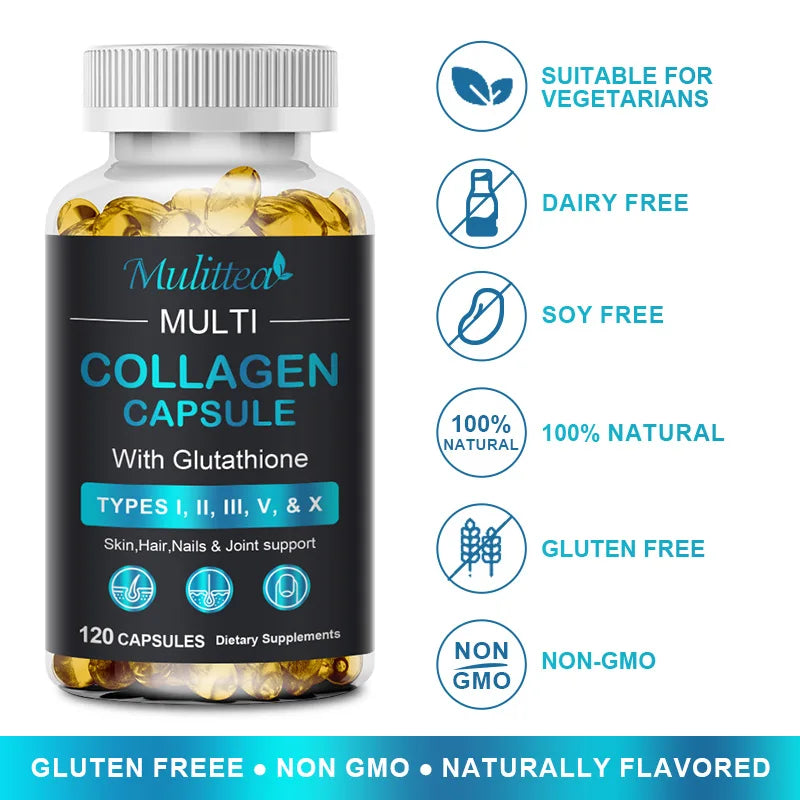 Multi-Collagen Complex with Biotin – Skin, Hair, Nails & Joints | 60 Capsules Peaceful Pleasures Health and Wellness