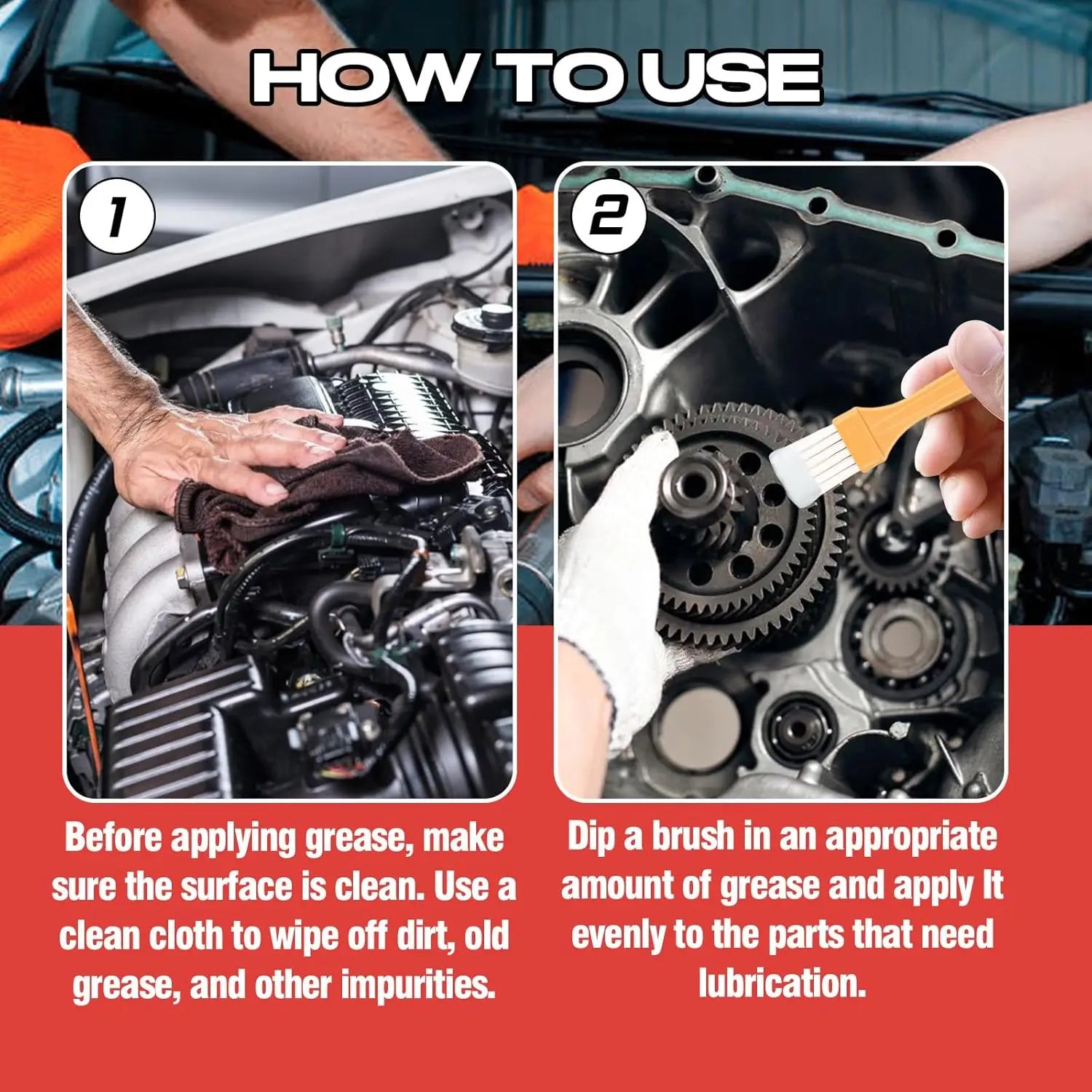White Lithium Grease 3.5oz with Brush, Multi-Purpose Lubricant for Auto, Hinges & Gears, Waterproof Heat-Resistant Peaceful Pleasures Health and Wellness
