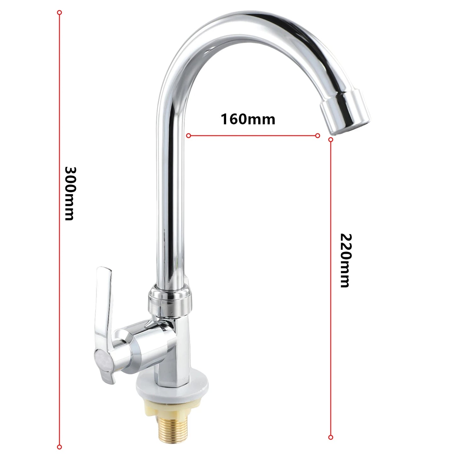 Zinc Alloy Single Handle Cold Water Kitchen & Bathroom Faucet