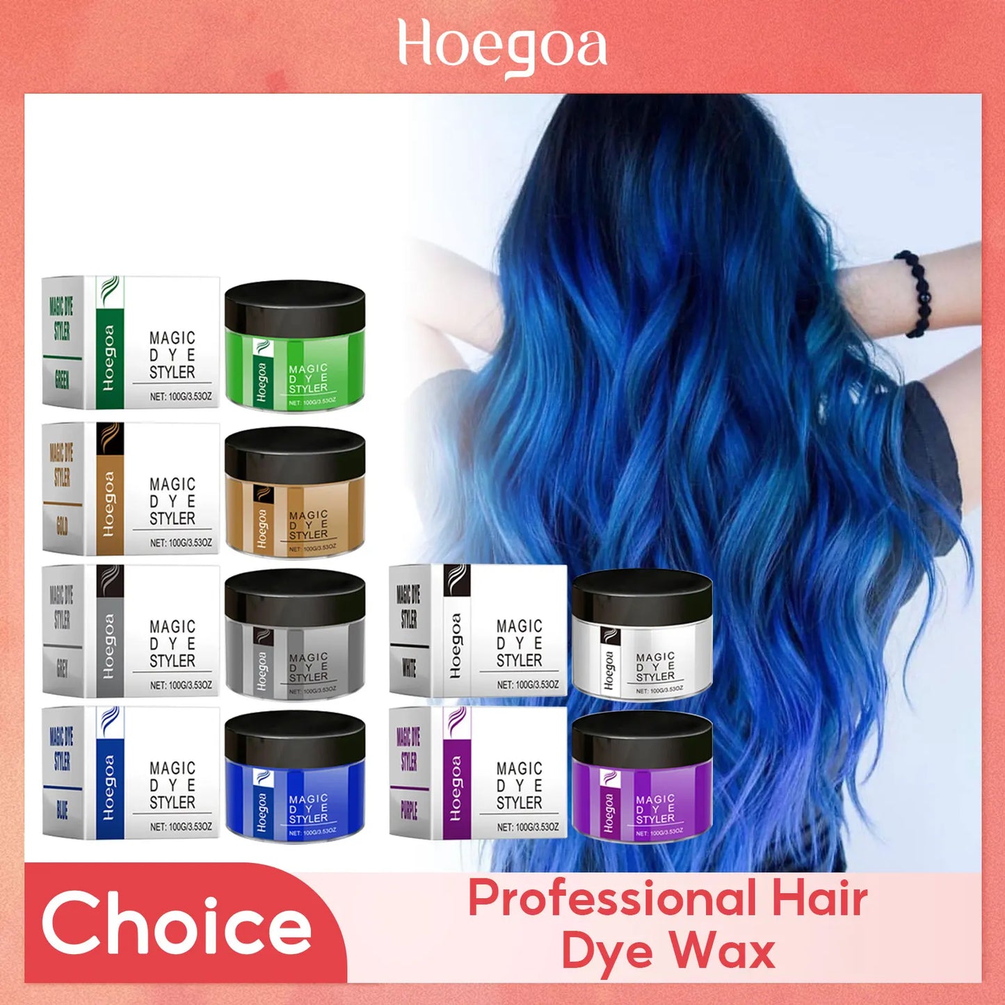 HOEGOA Hair Color Wax – 6 Shades Matte Nourishing Cream