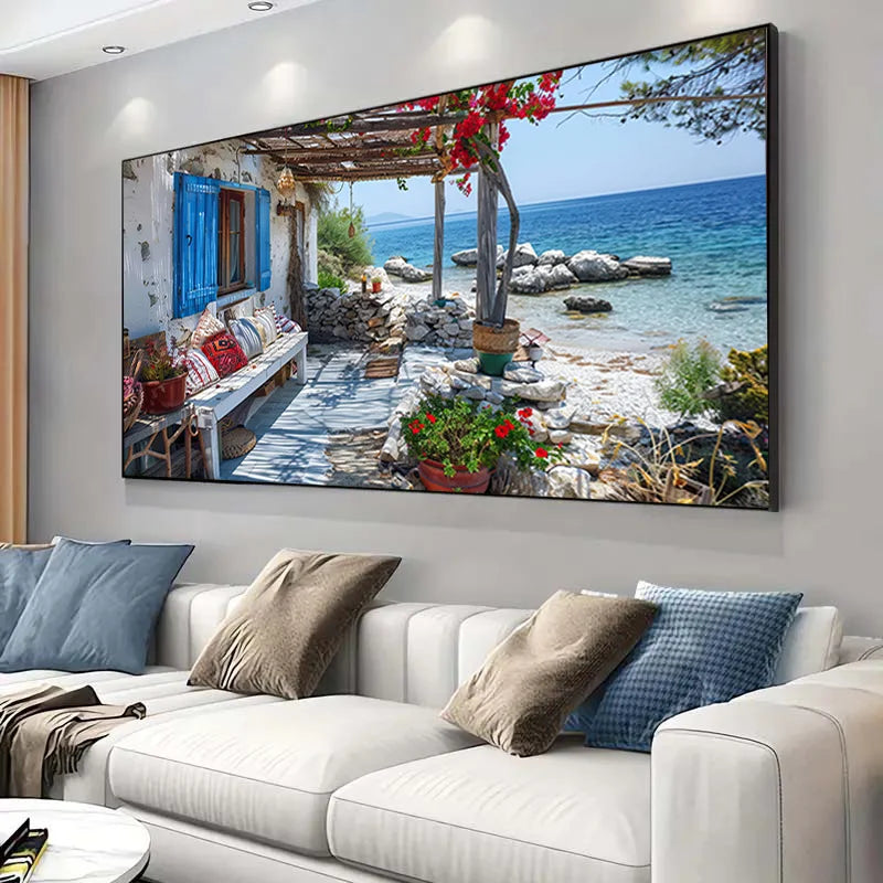 Modern Canvas Art Print, Classic Art Deco Poster for Home Office, Living Room, Bedroom, Restaurants, Indoor Wall Hanging Decor Peaceful Pleasures Health and Wellness