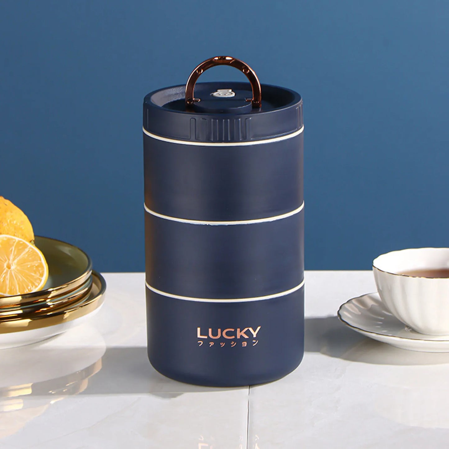 Thermal Lunch Box Bento Box Portable Insulated Lunch Container Stackable Leakproof Stainless Steel Food Container Peaceful Pleasures Health and Wellness J
