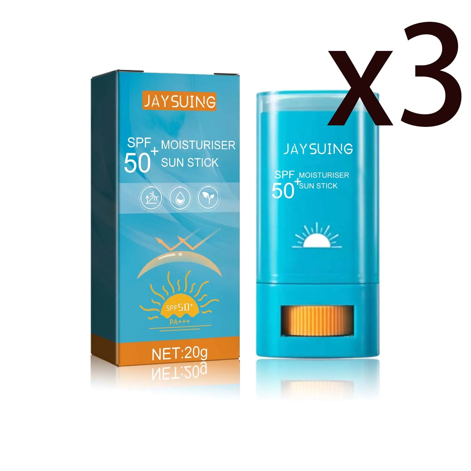 Body Sunscreen Cream Stick Spf50 Antioxidant Prevent Sunburn Moisturizing Skin Sweatproof Brightening Resist UV Rays Serum Stick Peaceful Pleasures Health and Wellness 3x20g 20g