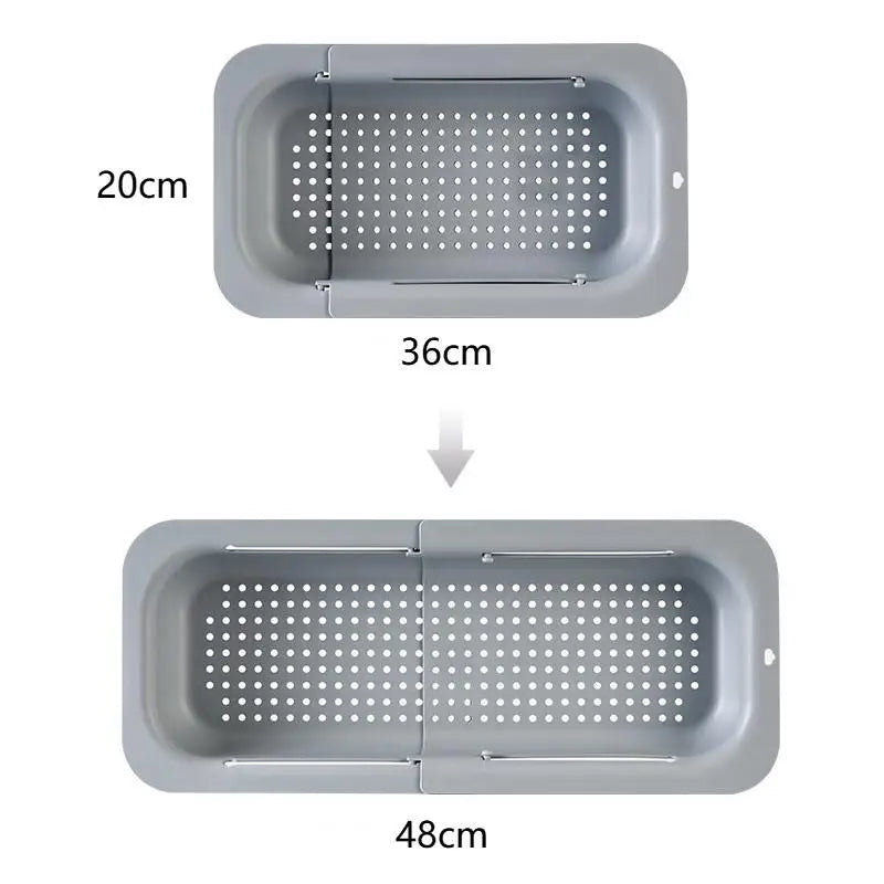 Telescopic Sink Drain Basket | Food-Grade PP, Tool-Free Setup