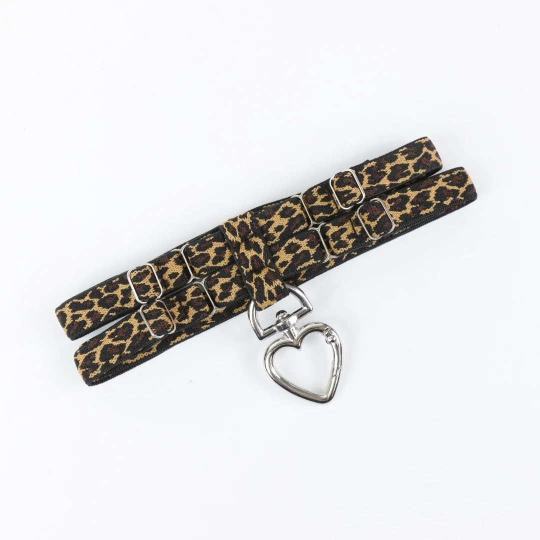 UYEE Leopard Print Bow Heart Thigh Garter Belt Elastic Leg Ring Party