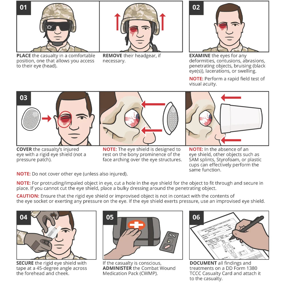 Sanke Rescue Eyes Shield Aluminum Aloy Placed Over Injured Postoperative Eye Emergency Survival Kit for First Aid Kit Ifak Edc Peaceful Pleasures Health and Wellness