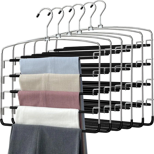 Five-layer foam pants rack with plastic and rubber coating, multi-layer, multi-functional rotating foldable hanger, towel storag Peaceful Pleasures Health and Wellness