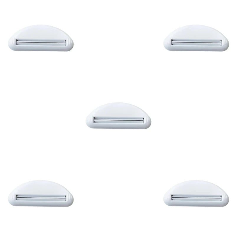1pcs Multifunction Manual Toothpaste Dispenser Cream Tube Squeezer Bathroom Squeeze Paste Extruding Clip Squeezing Clamp Peaceful Pleasures Health and Wellness 5 pcs White
