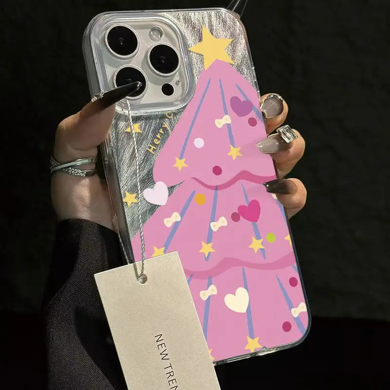 Christmas Tree Phone Case for iPhone 17 Pro 16 16e 15 14 13 12 11 Pro Max iphone Air Shockproof Bumper Cover Funda Peaceful Pleasures Health and Wellness