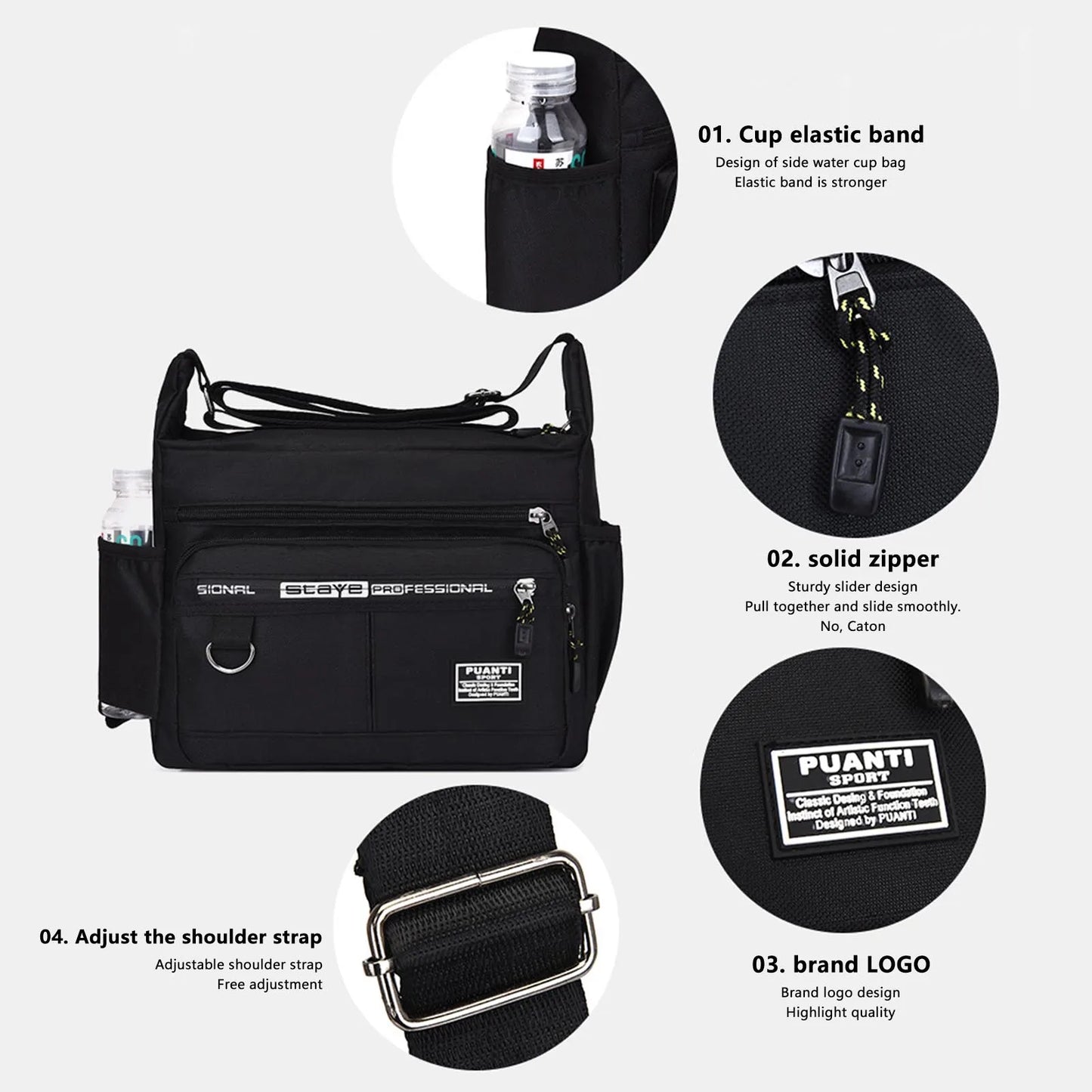 Men's Large Capacity Sling Shoulder Bag | Multi-Pocket Oxford