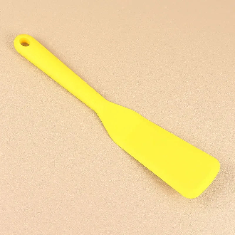 Silicone Kitchenware Non Stick Pan Frying Shovel Kitchen High Temperature Resistant Pancake Frying Steak Shovel Special Shovel Peaceful Pleasures Health and Wellness yellow