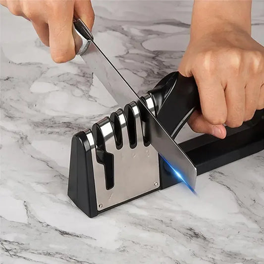 Kitchen 4 Segment Knife Sharpener Multifunctional Portable Non-slip Base Knife Sharpener Household Kitchen Gadgets Accessories Peaceful Pleasures Health and Wellness