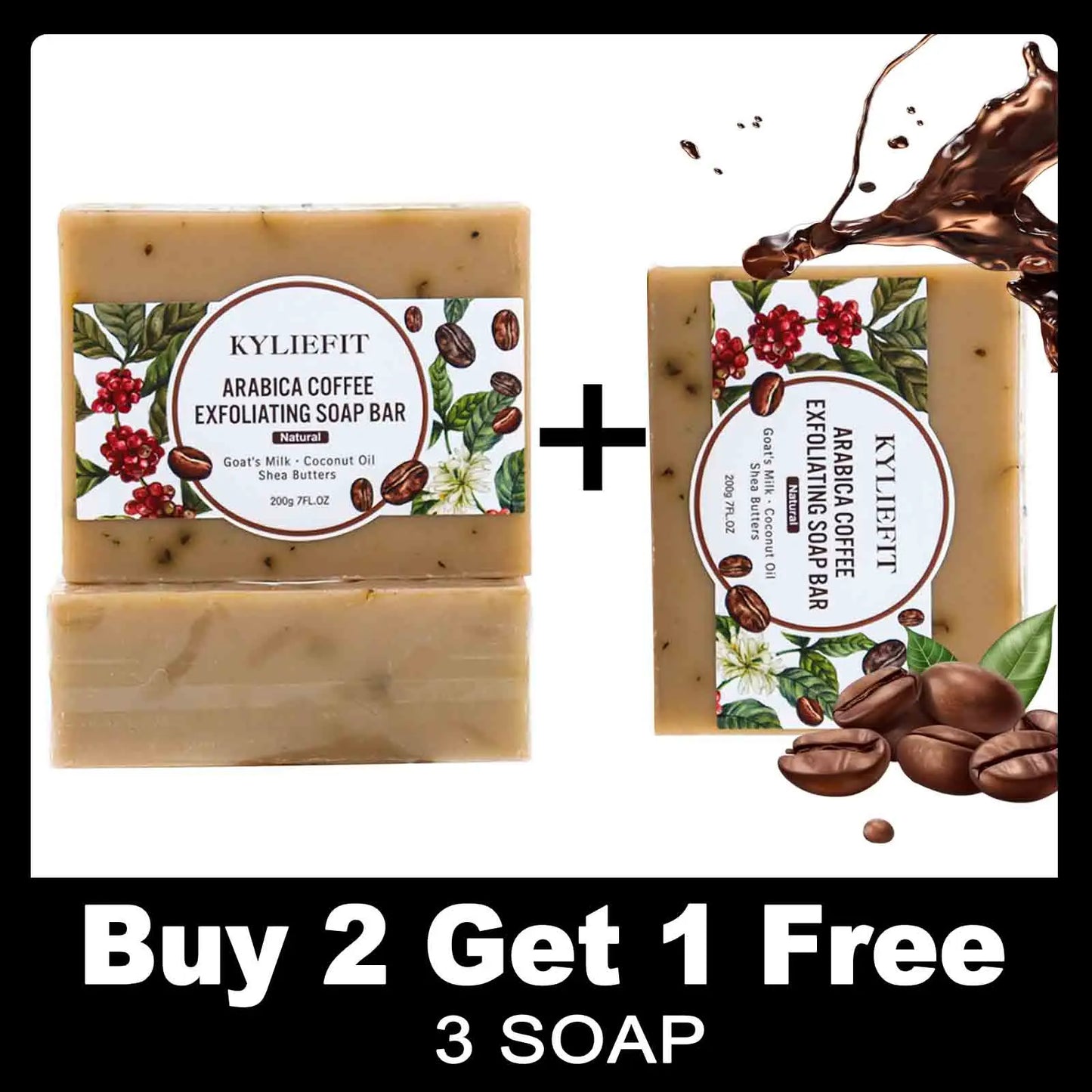 AILKE Arabica Coffee Exfoliating Soap | Coconut Oil & Shea Butter
