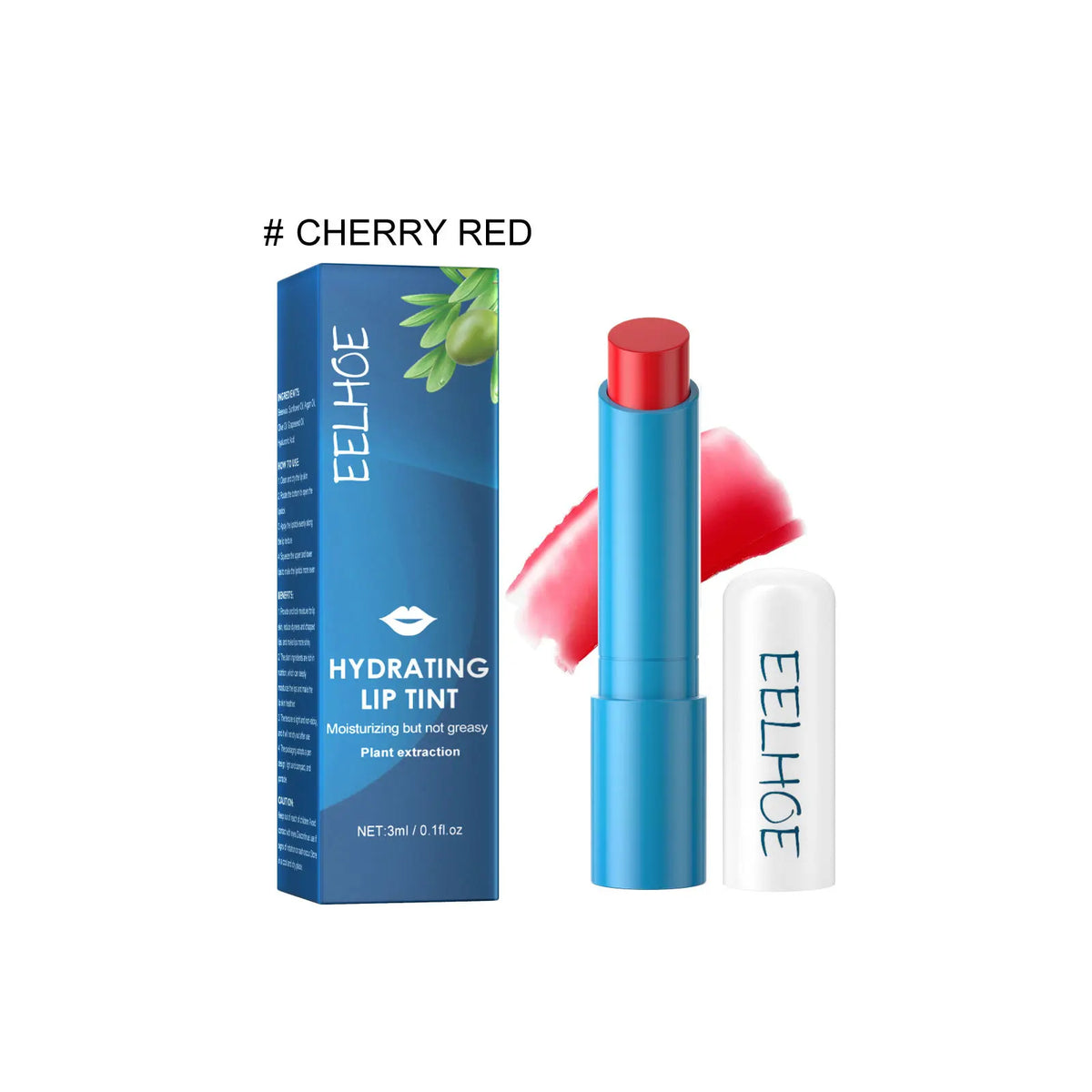 EELHOE Hydrating Lip Balm Tint | Moisturizing & Plumping Lip Care Peaceful Pleasures Health and Wellness CHERRY RED