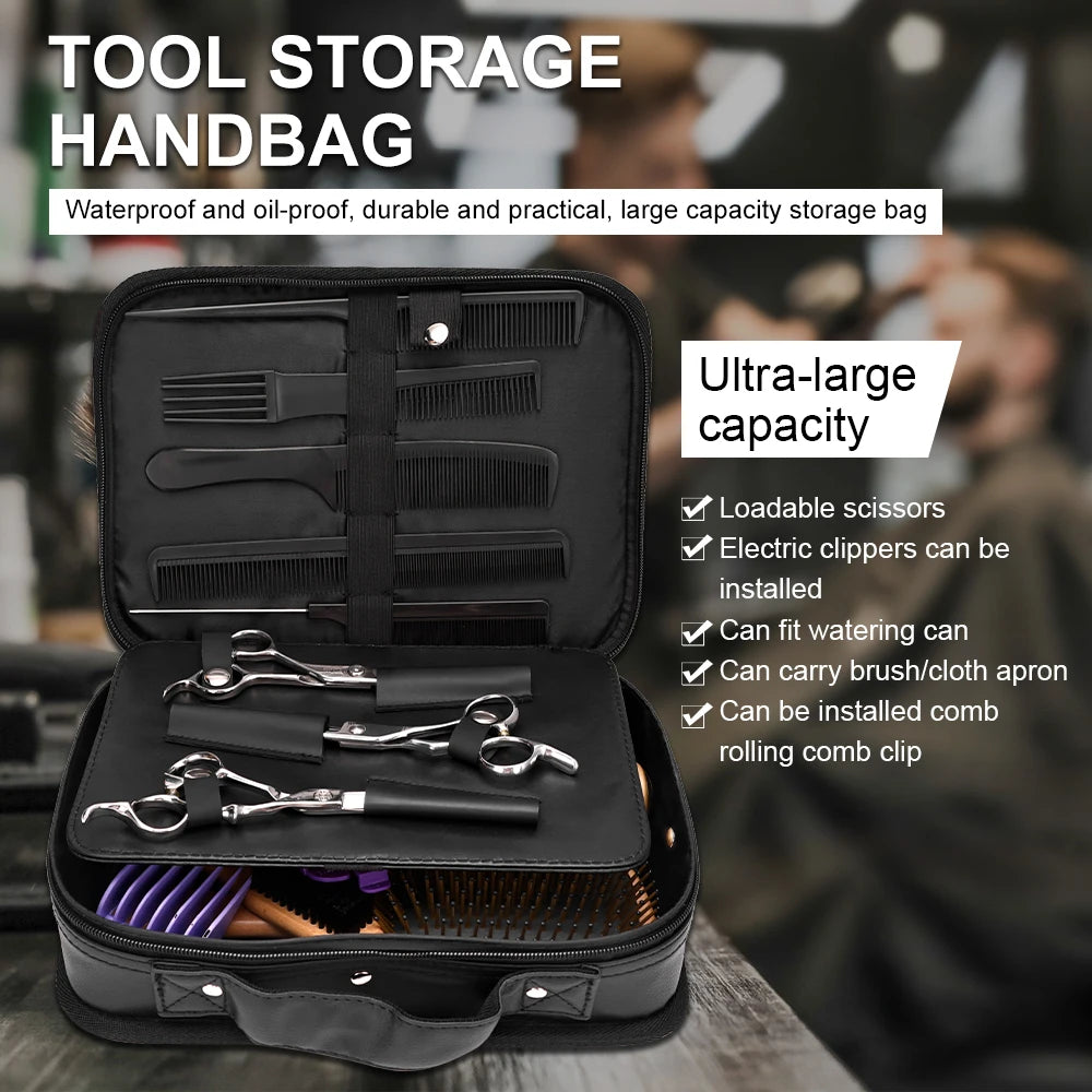 Barbershop Hairdressing Tools Storage Case Waterproof Large Capacity Make-up Travel Bag Salon Portable Barber Handbag Supplies Peaceful Pleasures Health and Wellness
