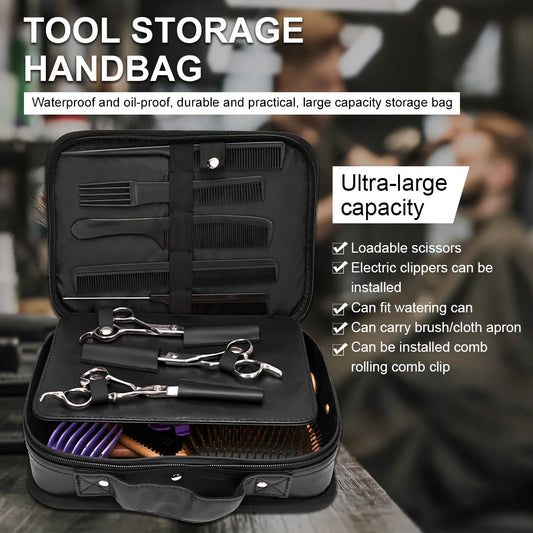 Barbershop Hairdressing Tools Storage Case Waterproof Large Capacity Make-up Travel Bag Salon Portable Barber Handbag Supplies Peaceful Pleasures Health and Wellness