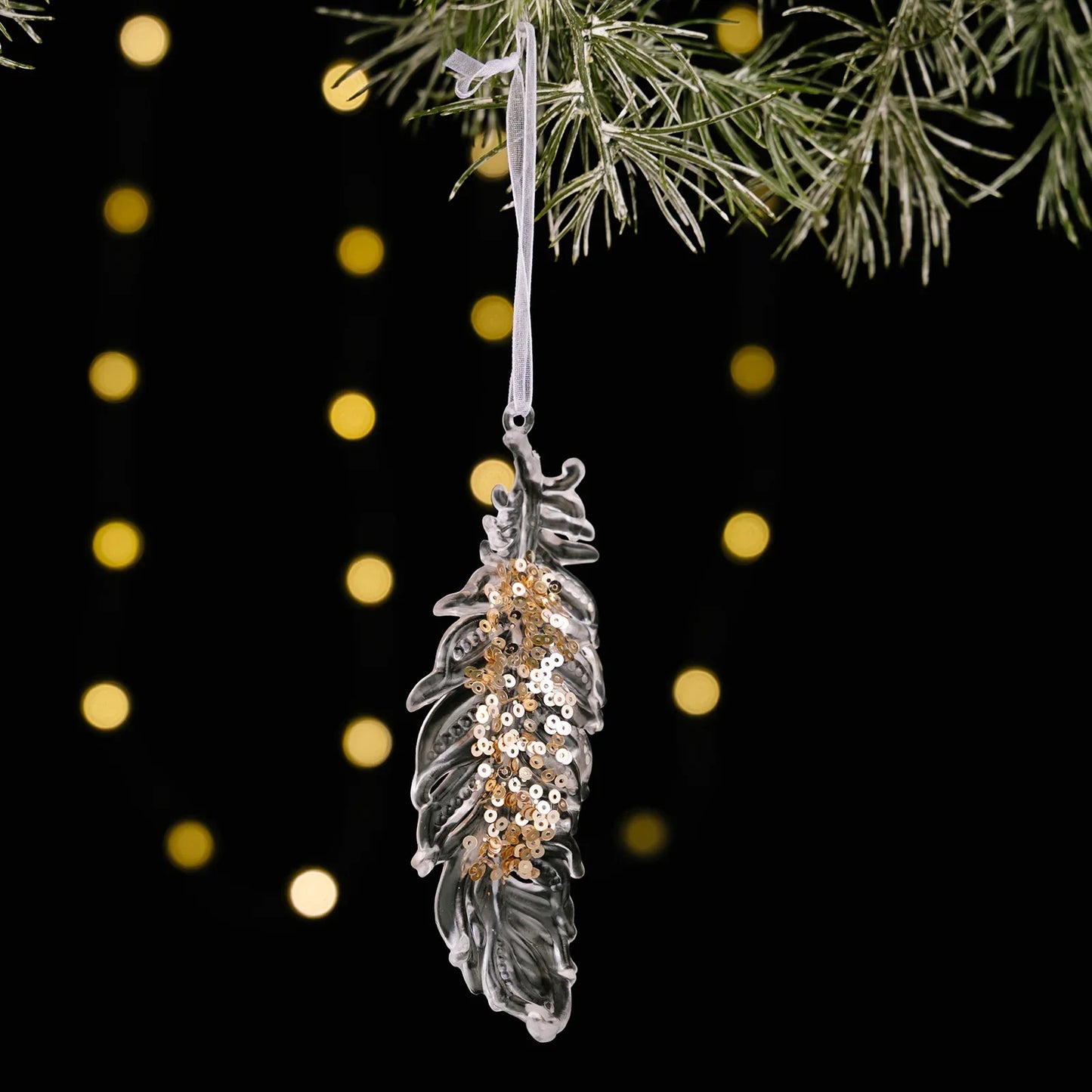 Sequined Acrylic Christmas Ornaments – Snowflake & Bell Pendants
