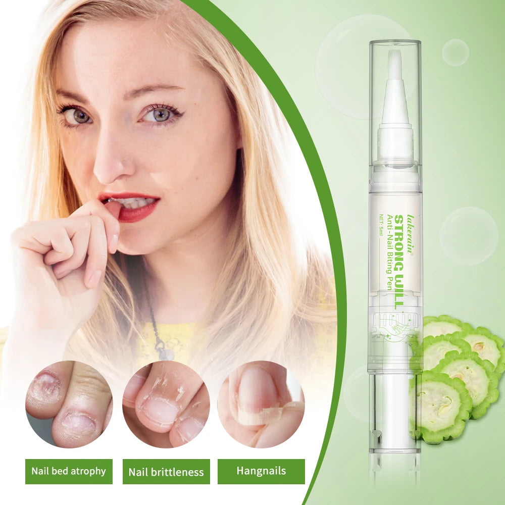 Strong Will Anti-Nail Biting Click Pen Stop Nail Biting Care Nails Improve Nail Biting Behavior Strong Bitter Aquamarine Pen Peaceful Pleasures Health and Wellness