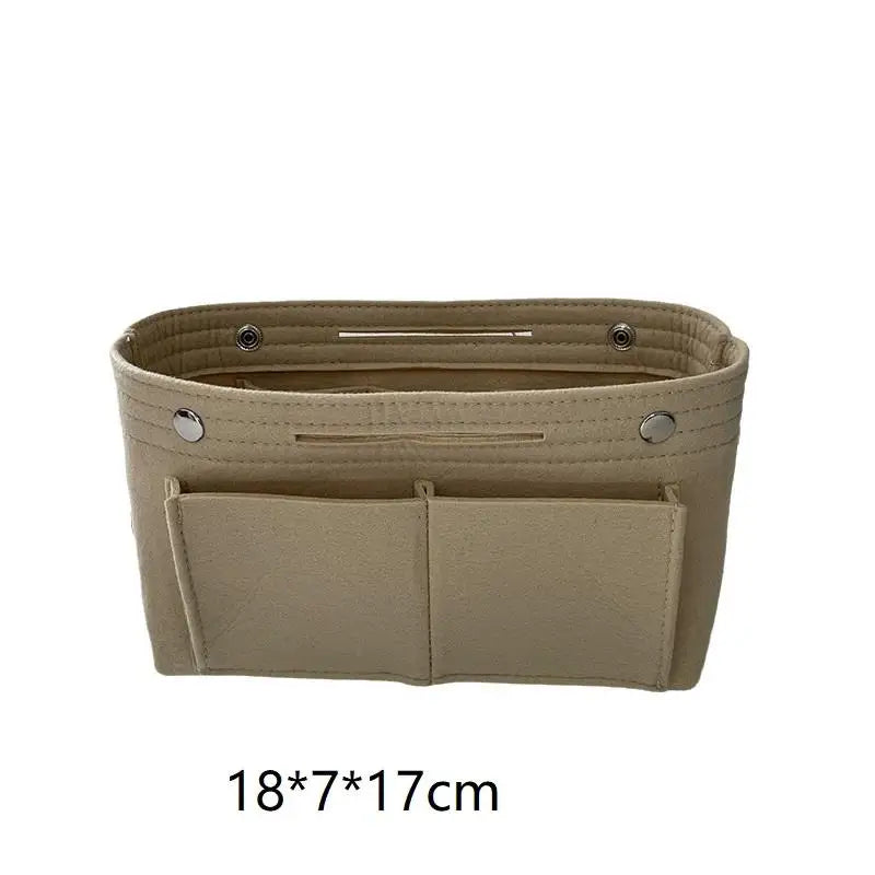 Felt Insert Bag Organizer | Multi-Pocket Travel Cosmetic Tote
