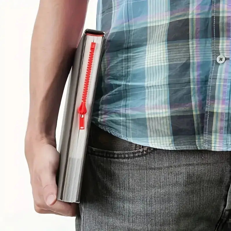 Creative Zipper Bookmark Dual-function Organizer Divided Pages Easy