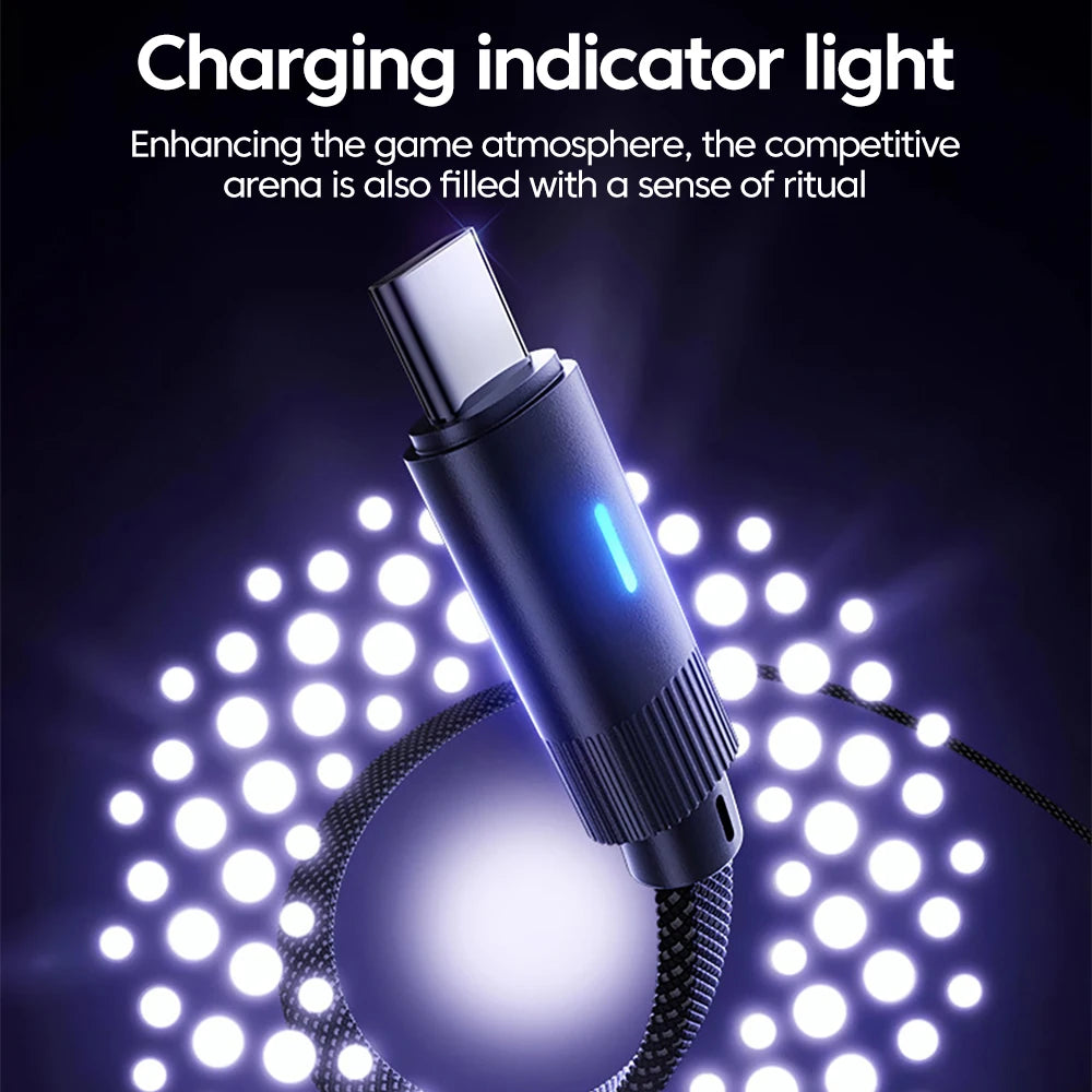 100W USB-C 90° Elbow Braided Fast Charging Cable – iPhone & Android
