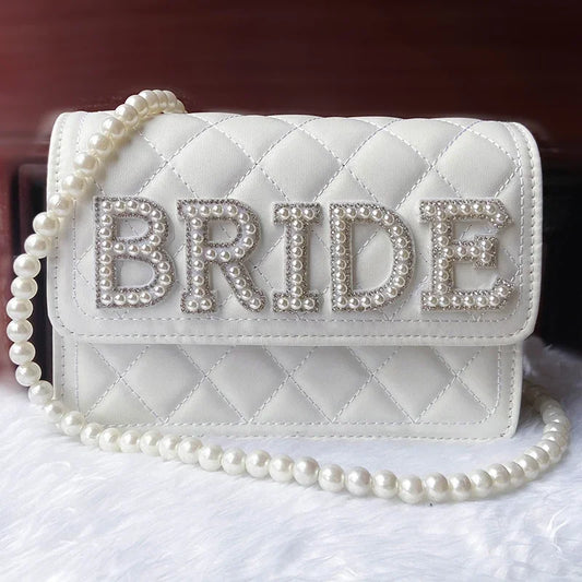 Pearl Bride to Be Clutch Bag | Bridal Bachelorette Gift Bridal Clutch Bag Peaceful Pleasures Health and Wellness bride bag