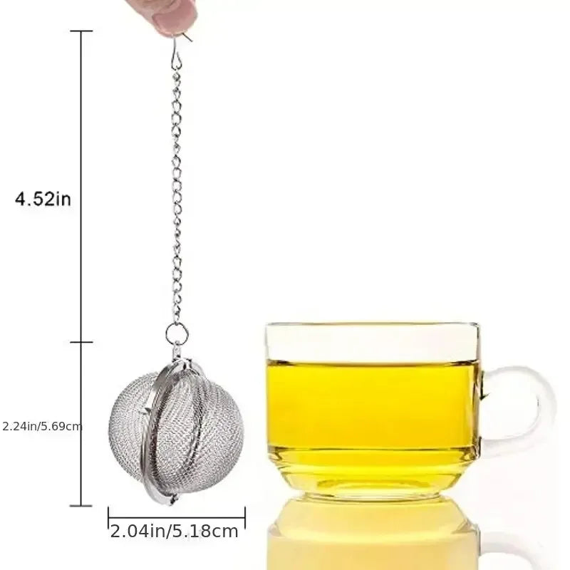 1 Pc Stainless Steel Tea Ball 2.04 Inch Mesh Tea Infuser Strainers Premium Tea Filter Tea Interval Diffuser For Loose Leaf Tea A Peaceful Pleasures Health and Wellness