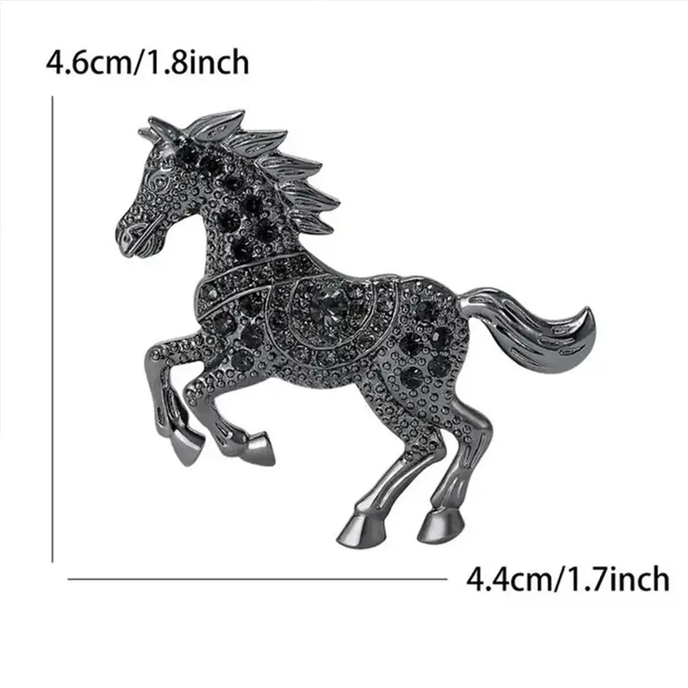 Rhinestone Horse Brooch | Enamel Zodiac Animal Pin for Women Enamel Brooch Pin Peaceful Pleasures Health and Wellness