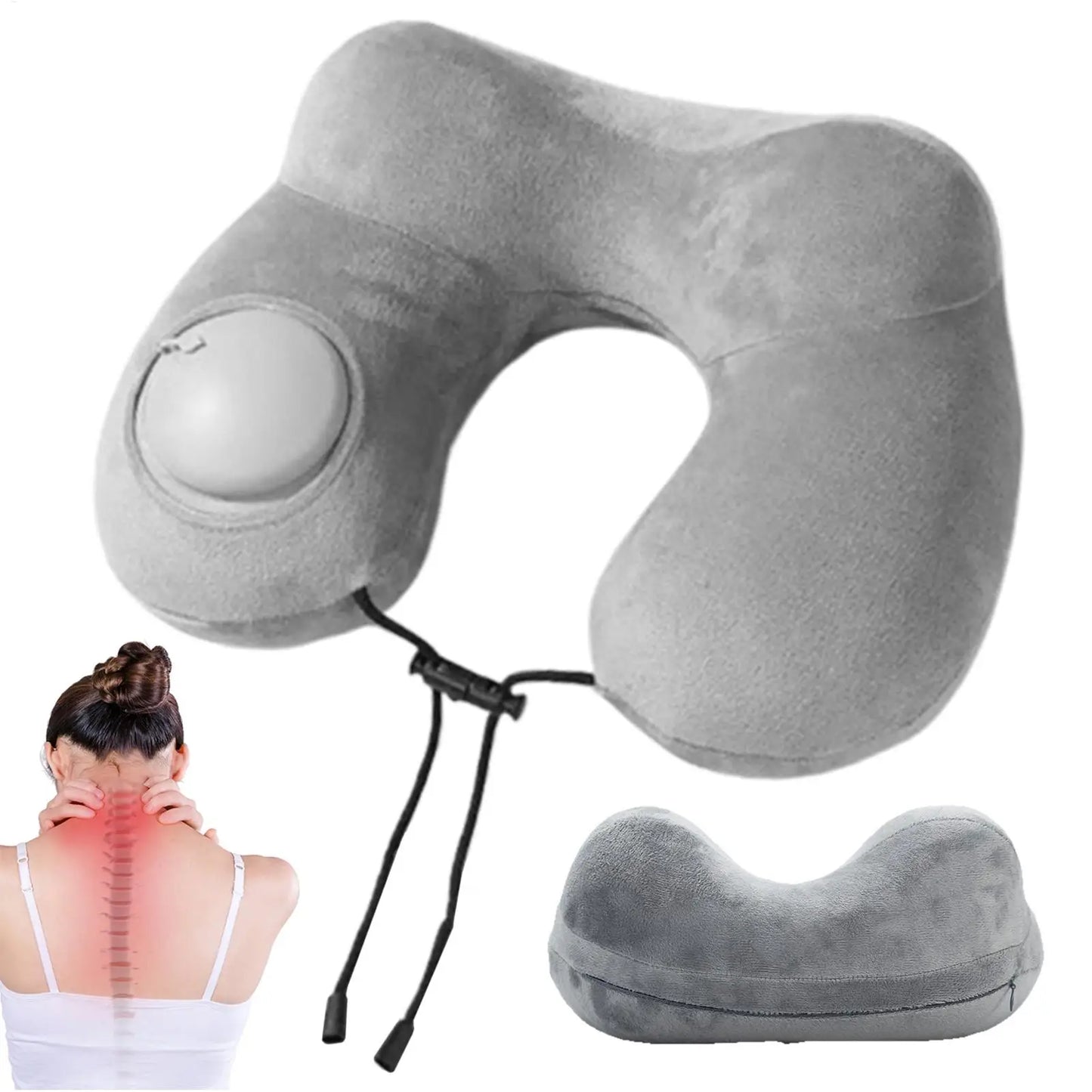 Inflatable Travel Neck Pillow | U-Shape Plush Support Cushion