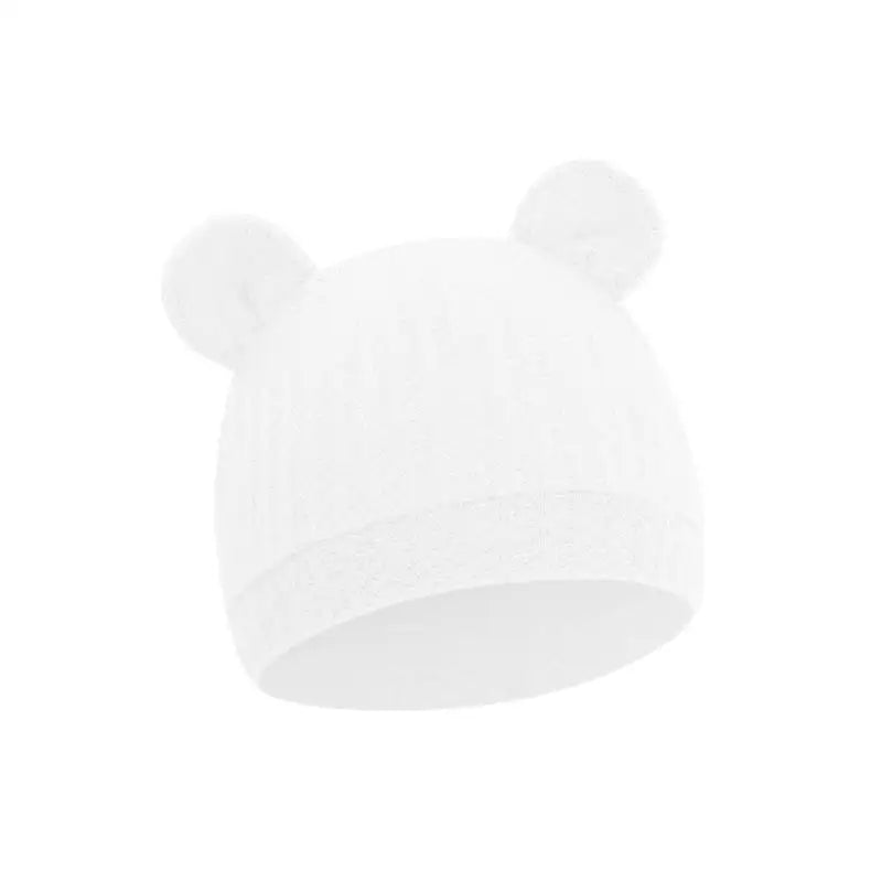 Bear Ear Newborn Baby Hat | Waffle Knit Stretchy Cap 0–24 Months