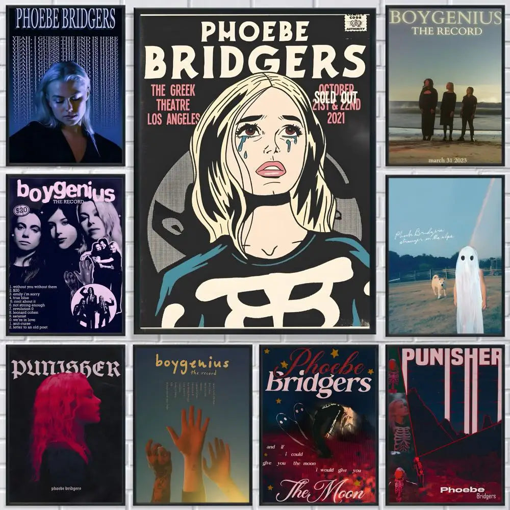 Phoebe Bridgers Poster – HD Waterproof Self-Adhesive Wall Art Music Wall Poster Peaceful Pleasures Health and Wellness