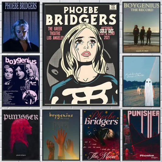 Phoebe Bridgers Poster – HD Waterproof Self-Adhesive Wall Art Music Wall Poster Peaceful Pleasures Health and Wellness