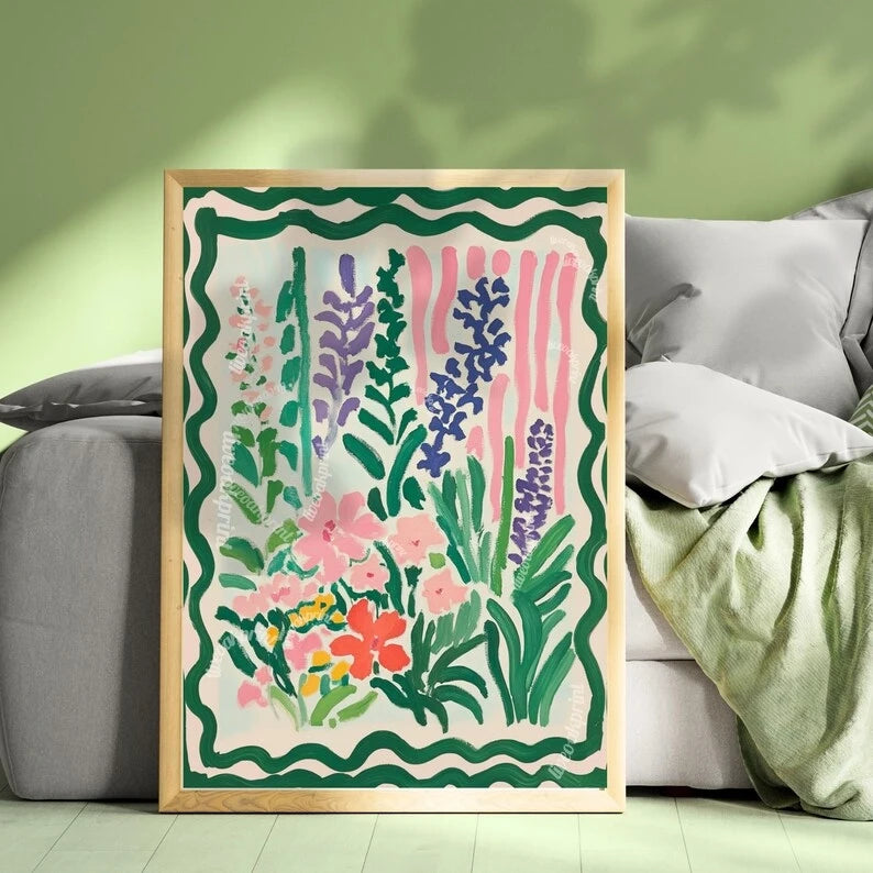 Dopamine Decor Flowers Canvas Wall Art Print | Floral Poster