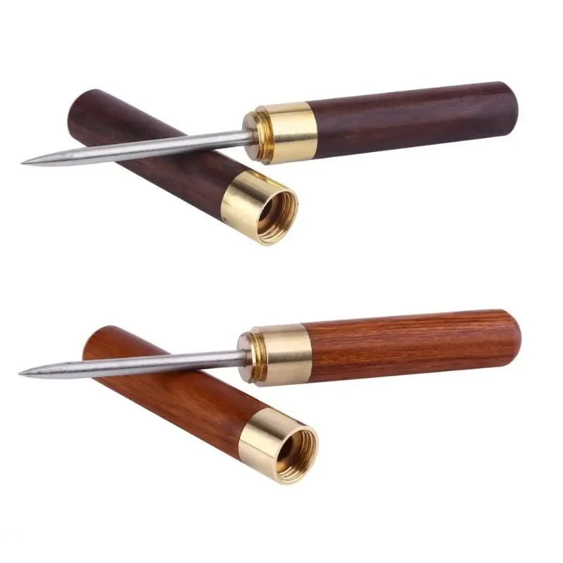Stainless steel ice pick, kitchen tool with wooden handle and sheath. Peaceful Pleasures Health and Wellness