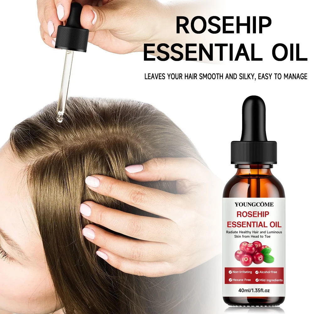Pure Rosehip Essential Oil Fade Fine Line Lifting Firming Repair Moisturizing Whitening Nourishing Skincare Oil for Hair Face Peaceful Pleasures Health and Wellness