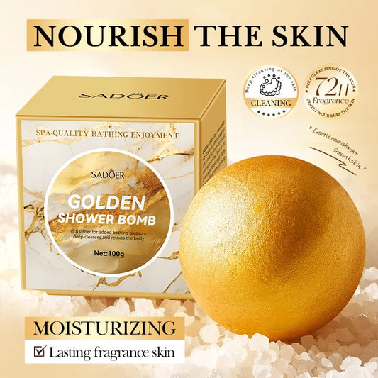 Gold Bath Salt Ball 100g – Deep Cleansing & Skin Softening Bath Salt Ball Oasis Select