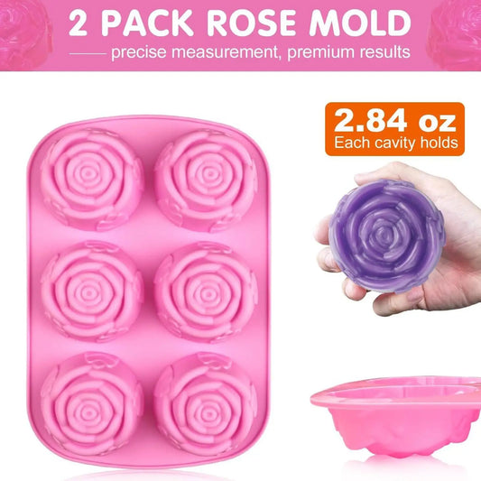 3D Rose Silicone Mold – 6 Cavity Ice, Chocolate & Baking Silicone Baking Mold Oasis Select