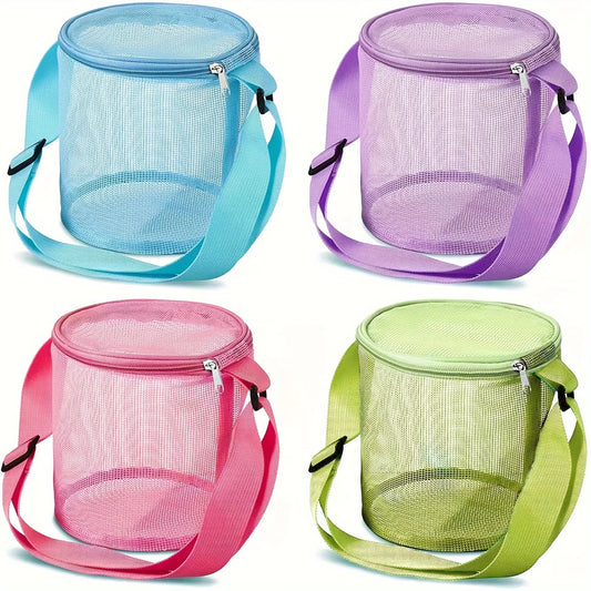 Mesh Beach Bag with Zipper | Kids Sand Toy & Pool Bag Kids Beach Bag Peaceful Pleasures Health and Wellness