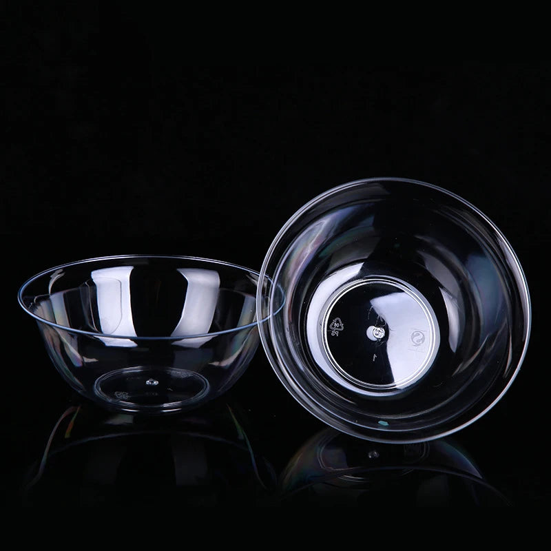 25-Pack 300ml Disposable Clear Plastic Bowls | Salad & Snack
