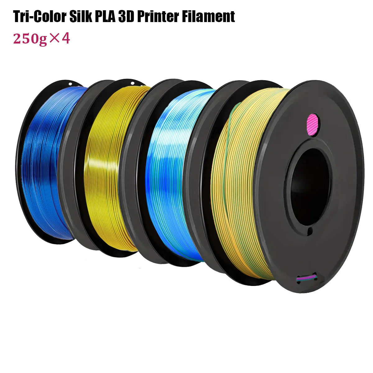 Tri-Tone Silk PLA Filament 1.75mm Aurora Colour Shift 250g×4