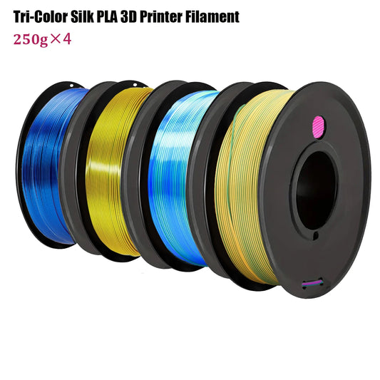 Tri-Tone Silk PLA Filament 1.75mm Aurora Colour Shift 250g×4