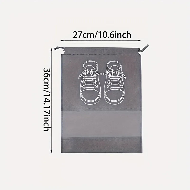 10-Pack Non-Woven Drawstring Shoe Bags – Dust-Proof Storage