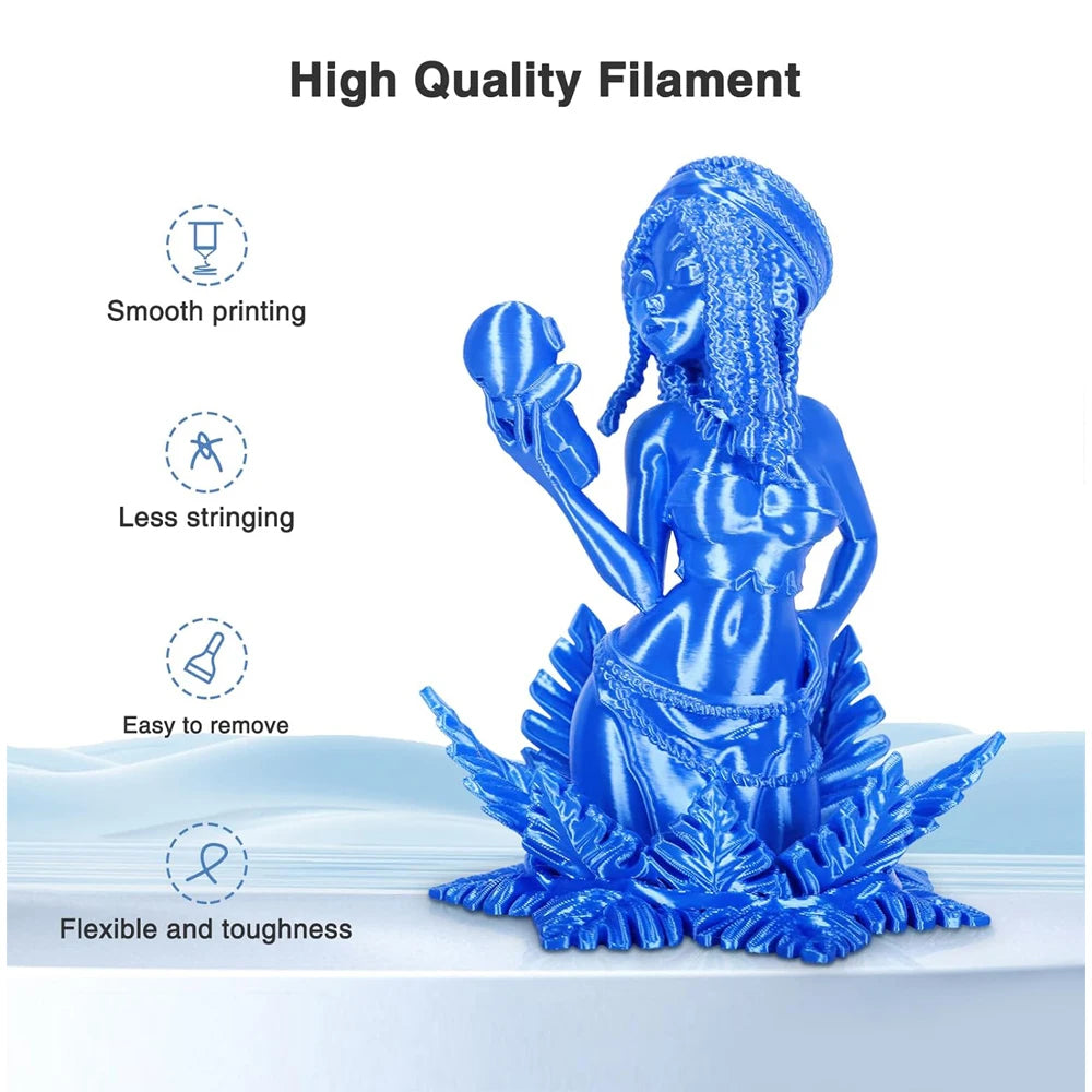 Silk PLA 3D Printer Filament 1.75mm 250g – Shiny PLA+ Spool