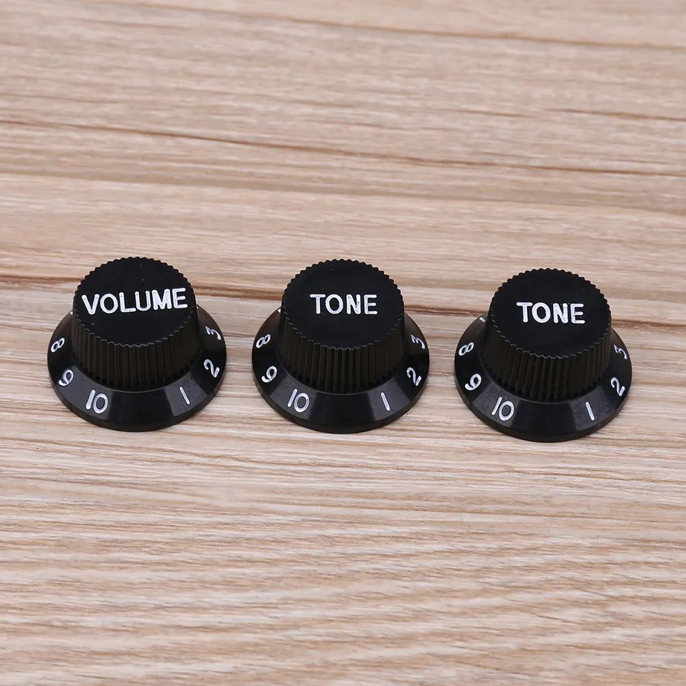 Electric Guitar & Bass Volume Knob Caps – 3-Pack Potentiometer Covers Guitar Fittings & Parts Peaceful Pleasures Health and Wellness