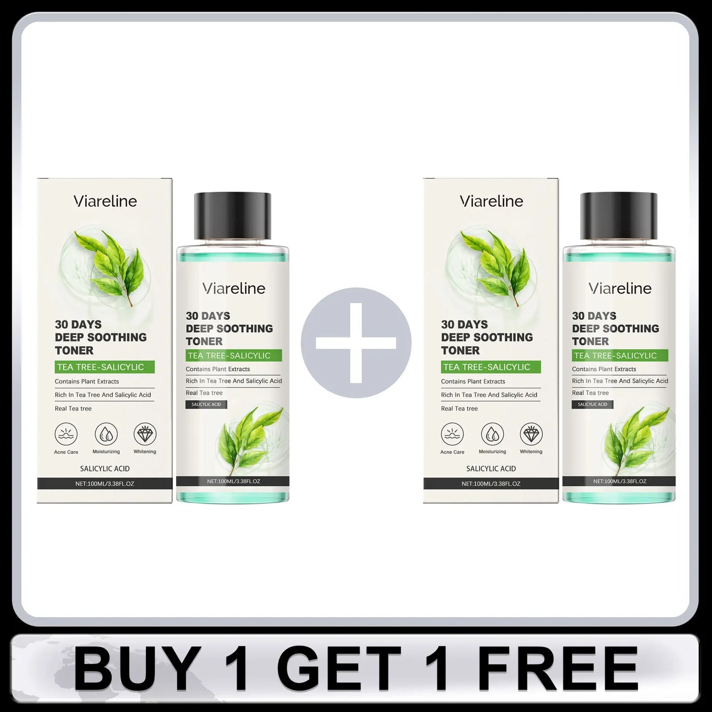 Viareline Salicylic Acid Face Care Set – 4-Piece Skin Kit
