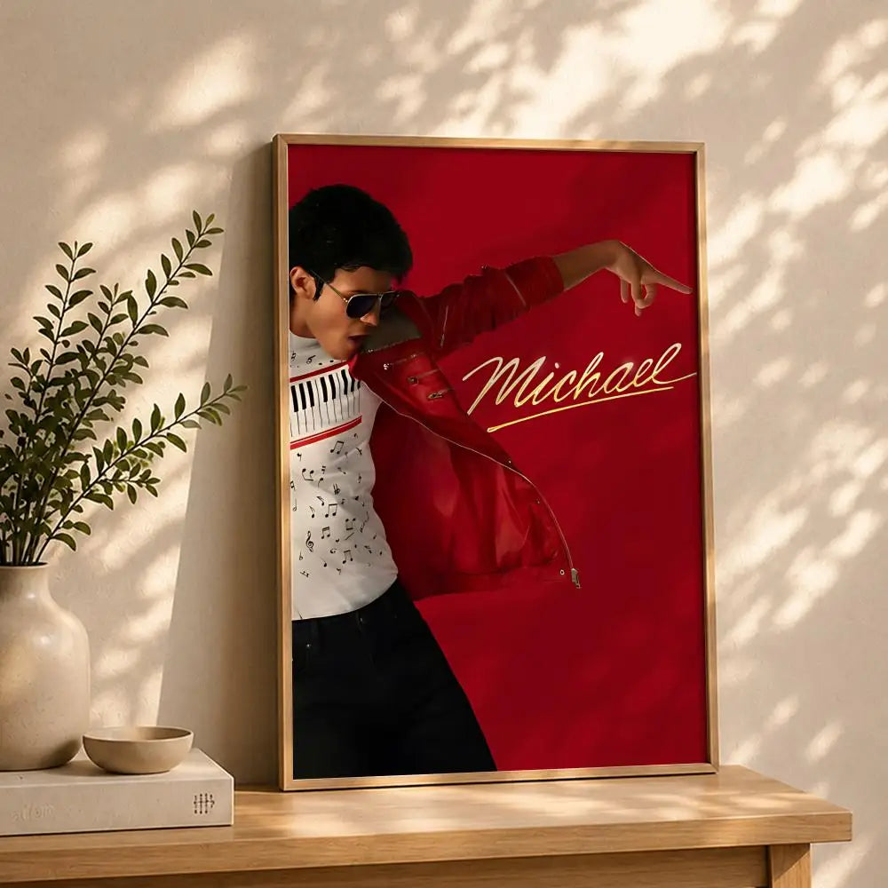 Movie-Michael Poster HD Self Adhesive Waterproof Wall Art Ideal for Home Office Dorm Bedroom Great Gift Peaceful Pleasures Health and Wellness White3 15X20cmNoframe