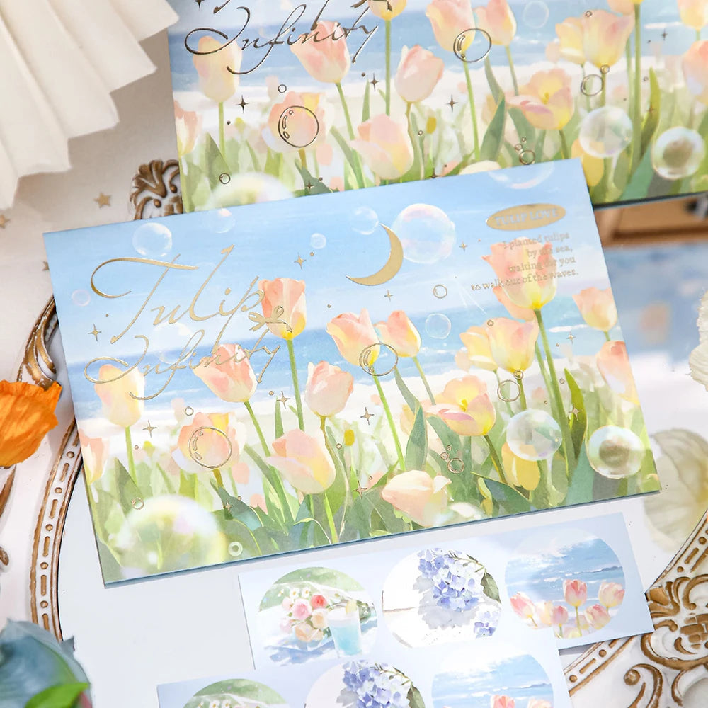 Romantic Scenery Stamping Envelope Poetry Petals Travel Commemorative