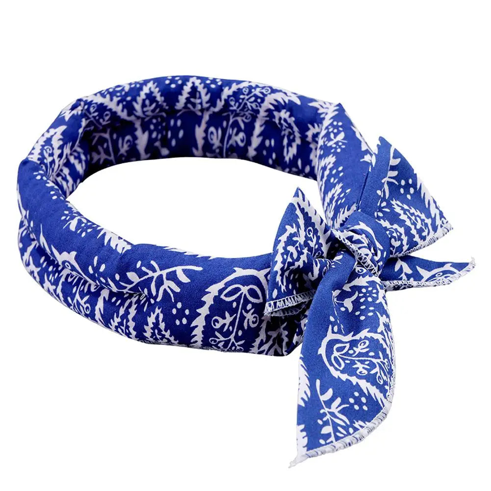 Dog Cooling Collar Summer Pet Cat Dog Ice Scarf Animal People Outdoor Sports Headband Towel Wristband Dog Bibs Pet Dog Supplies Peaceful Pleasures Health and Wellness Blue