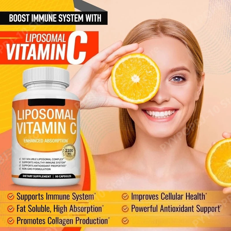 Liposomal Vitamin C 2100mg Vegan 90 Capsules | MCT Sunflower
